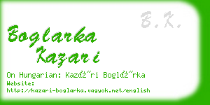 boglarka kazari business card